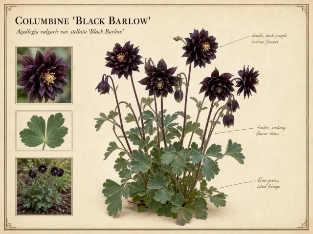 Columbine ‘Black Barlow’ (Aquilegia vulgaris var. stellata ‘Black Barlow’)