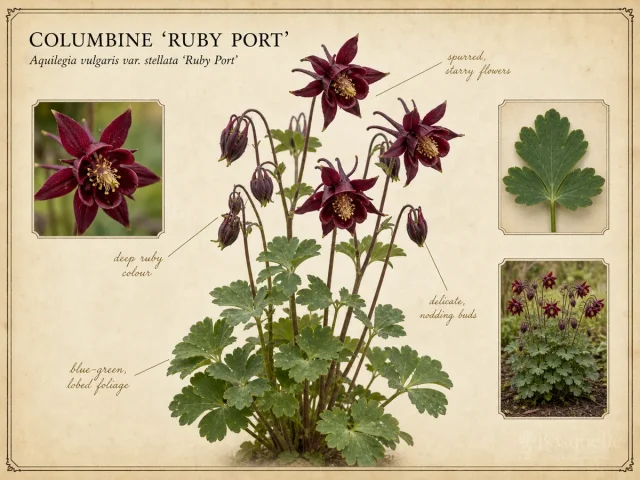 Columbine ‘Ruby Port’ (Aquilegia vulgaris var. stellata ‘Ruby Port’)