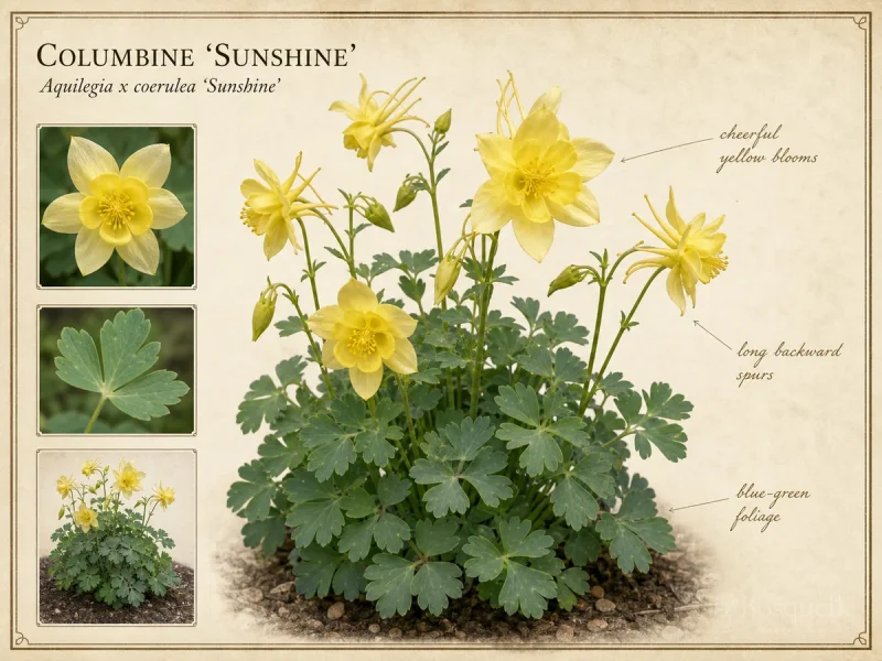 Columbine ‘Sunshine’ (Aquilegia x coerulea ‘Sunshine’)
