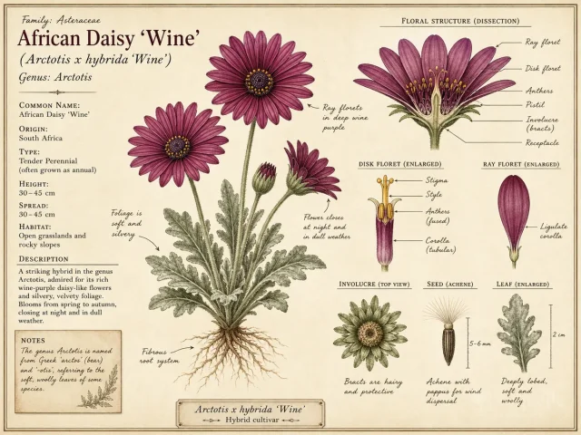 African Daisy ‘Wine’ (Arctotis x hybrida ‘Wine’)