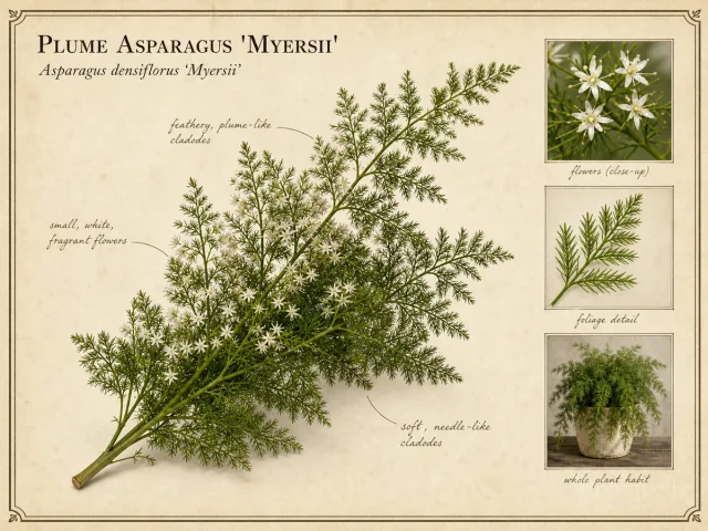 Plume Asparagus 'Myersii' — Bright light, even moisture, and tubers that stor…