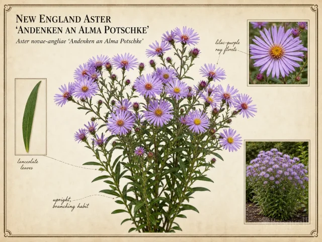 New England Aster ‘Andenken an Alma Potschke’ (Aster novae-angliae ‘Andenken an Alma Potschke’)