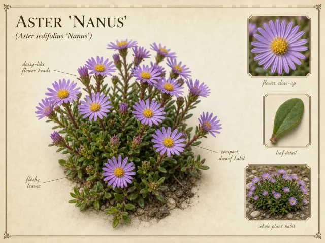 Aster ‘Nanus’ (Aster sedifolius ‘Nanus’)