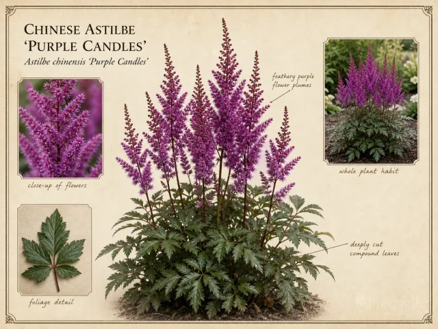 Chinese Astilbe ‘Purple Candles’ (Astilbe chinensis ‘Purple Candles’)