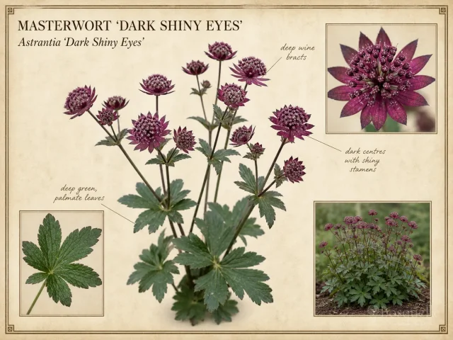 Masterwort 'Dark Shiny Eyes'