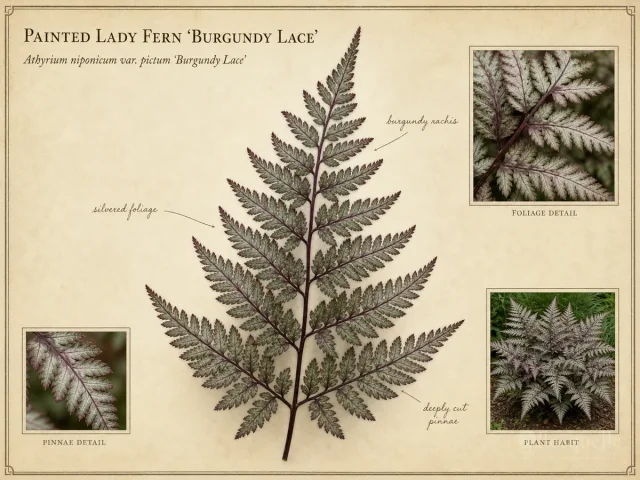 Painted Lady Fern 'Burgundy Lace'
