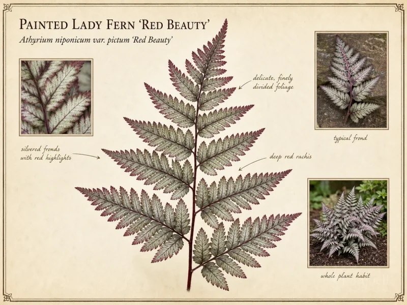 Painted Lady Fern ‘Red Beauty’ (Athyrium niponicum var. pictum ‘Red Beauty’)