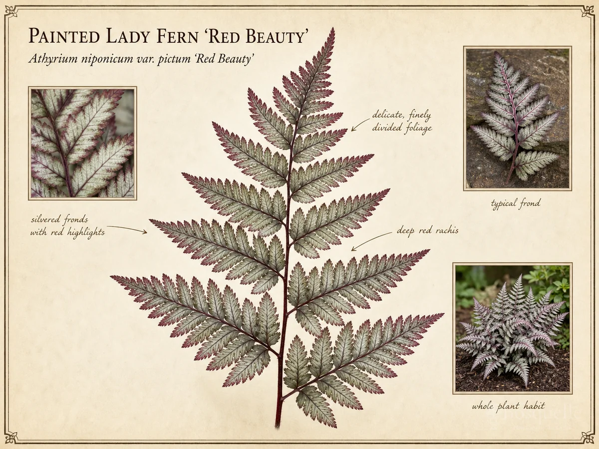 Painted Lady Fern ‘Red Beauty’ (Athyrium niponicum var. pictum ‘Red Beauty’)