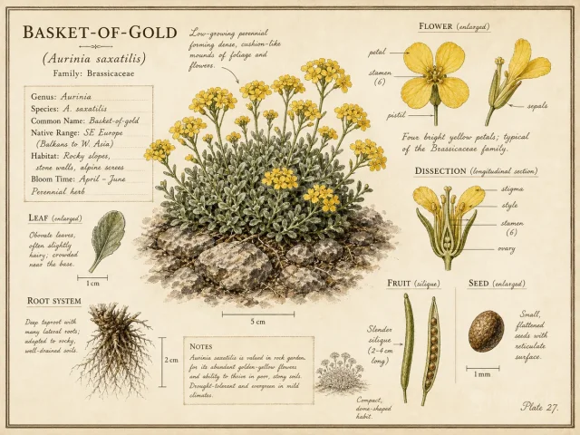 Basket-of-gold (Aurinia saxatilis)