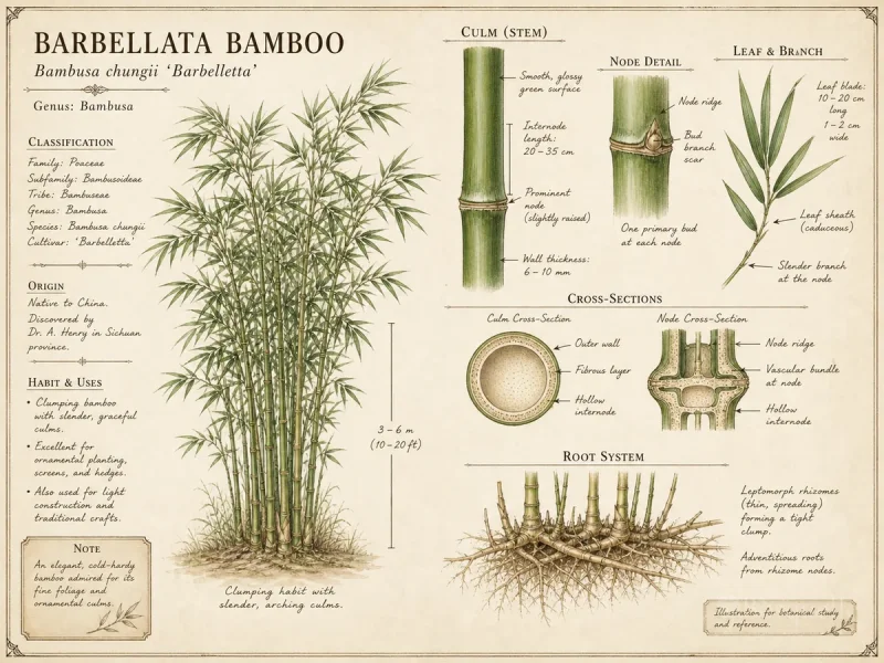 Barbellata Bamboo (Bambusa chungii ‘Barbelletta’)