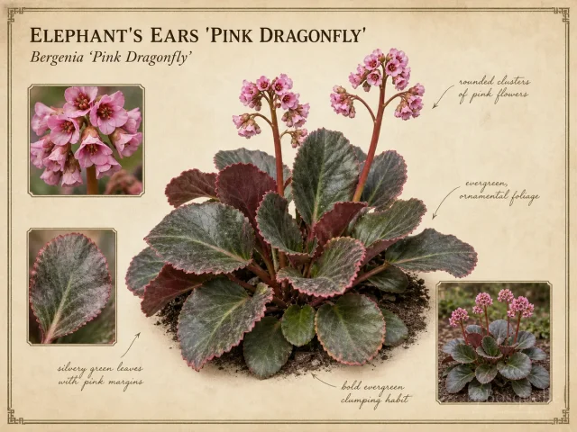 Elephant’s Ears ‘Pink Dragonfly’ (Bergenia ‘Pink Dragonfly’)