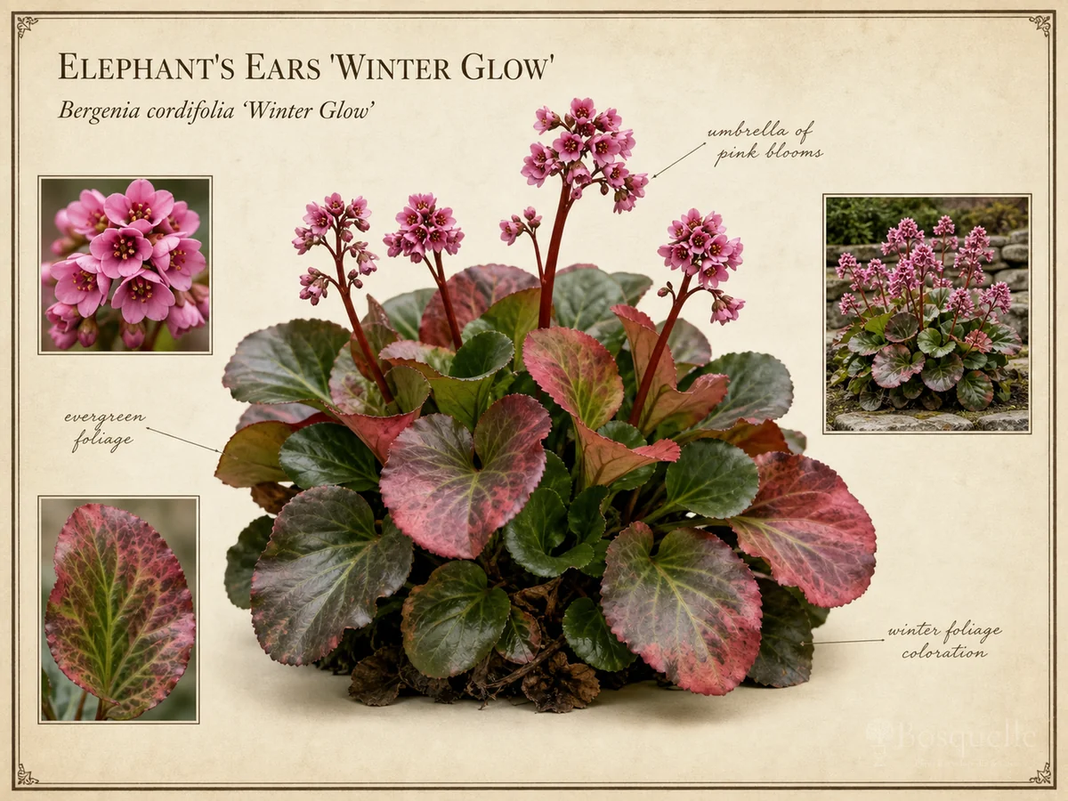Elephant’s Ears ‘Winter Glow’ (Bergenia cordifolia ‘Winter Glow’)