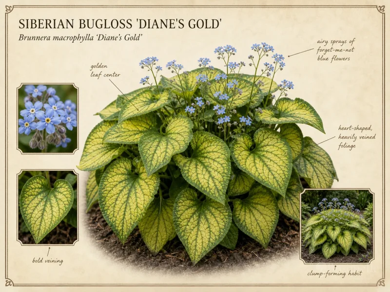 Siberian Bugloss ‘Diane’s Gold’ (Brunnera macrophylla ‘Diane’s Gold’)