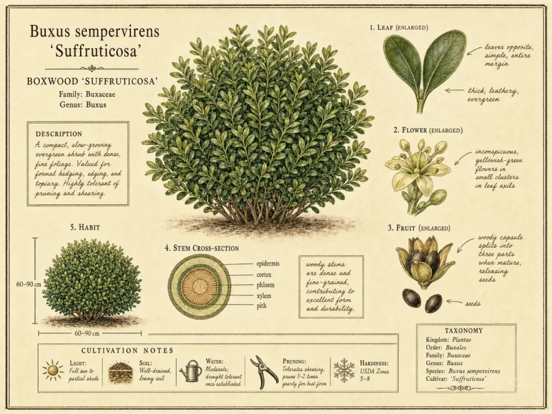 Boxwood ‘Suffruticosa’ (Buxus sempervirens ‘Suffruticosa’)