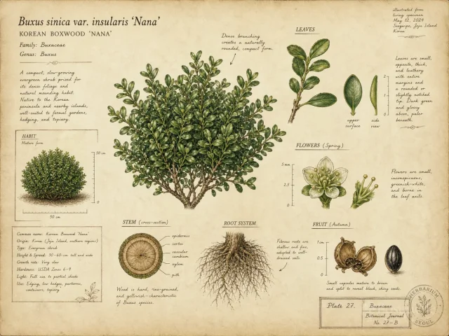 Korean Boxwood ‘Nana’ (Buxus sinica var. insularis ‘Nana’)