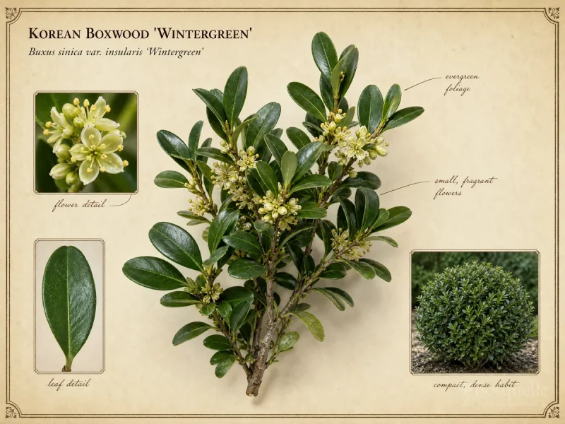 Korean Boxwood ‘Wintergreen’ (Buxus sinica var. insularis ‘Wintergreen’)