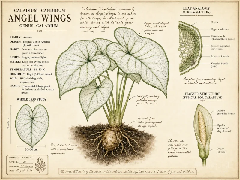 Angel Wings ‘Candidum’ (Caladium ‘Candidum’)