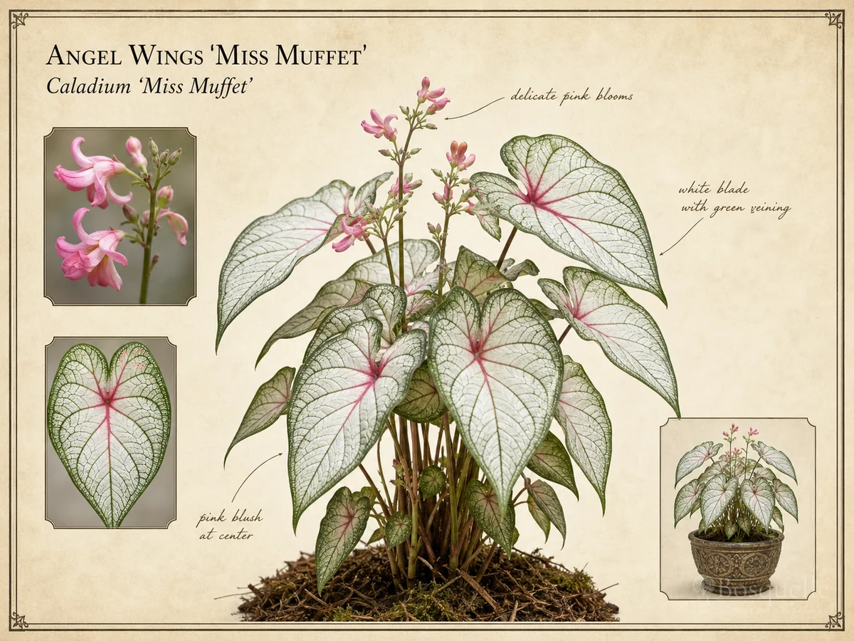 Angel Wings 'Miss Muffet' botanical diagram