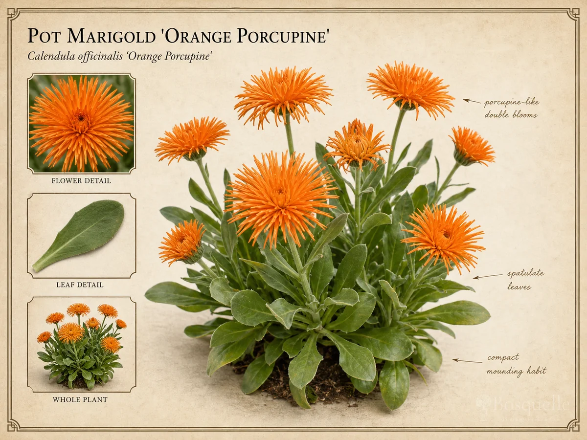 Pot Marigold ‘Orange Porcupine’ (Calendula officinalis ‘Orange Porcupine’)