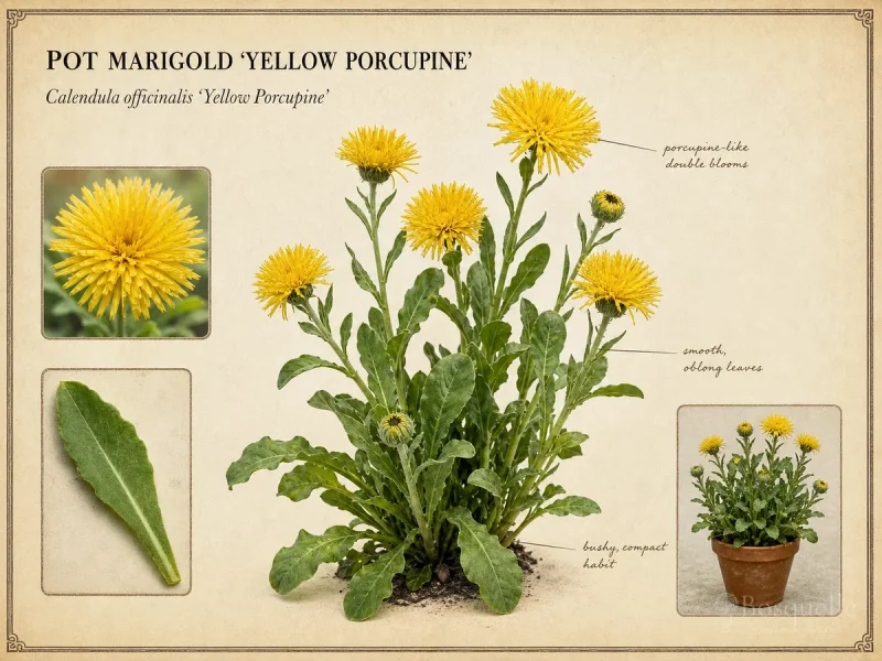 Pot Marigold ‘Yellow Porcupine’ (Calendula officinalis ‘Yellow Porcupine’)