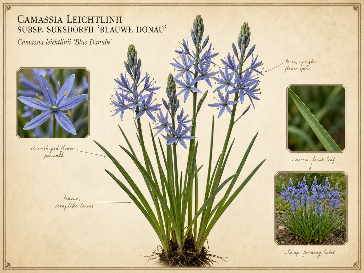 Camassia leichtlinii subsp. suksdorfii 'Blauwe Donau' botanical diagram