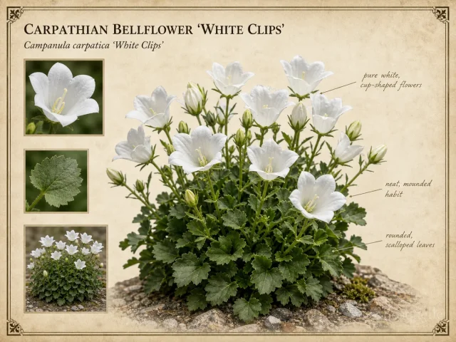 Carpathian Bellflower ‘White Clips’ (Campanula carpatica ‘White Clips’)
