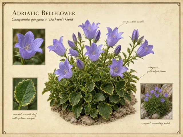 Adriatic Bellflower (Campanula garganica ‘Dickson’s Gold’)