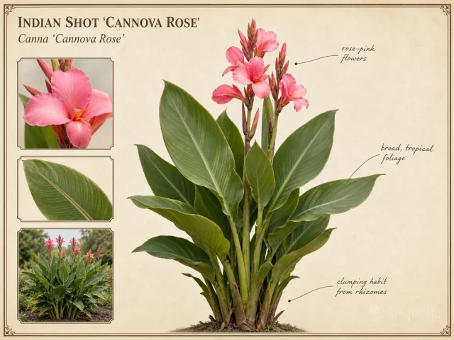 Indian Shot ‘Cannova Rose’ (Canna ‘Cannova Rose’)
