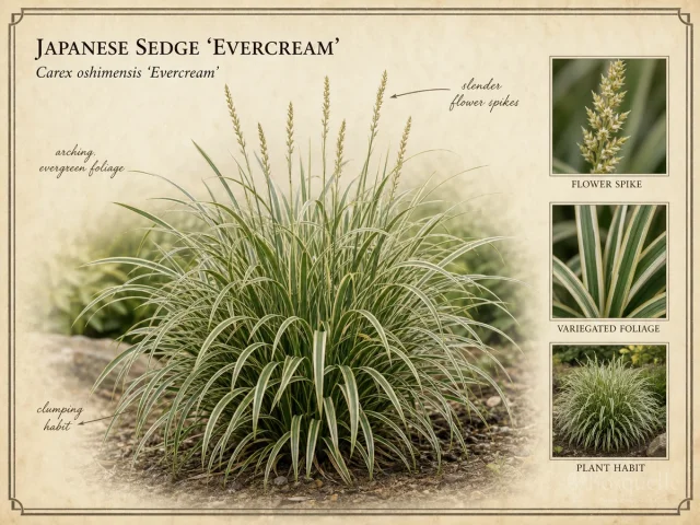 Japanese Sedge ‘Evercream’ (Carex oshimensis ‘Evercream’)