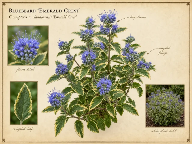 Bluebeard ‘Emerald Crest’ (Caryopteris x clandonensis ‘Emerald Crest’)
