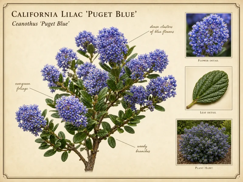 California Lilac ‘Puget Blue’ (Ceanothus ‘Puget Blue’)