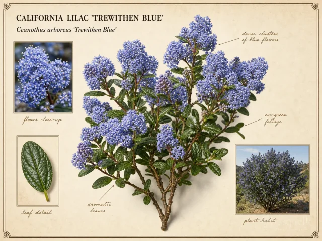 California Lilac ‘Trewithen Blue’ (Ceanothus arboreus ‘Trewithen Blue’)