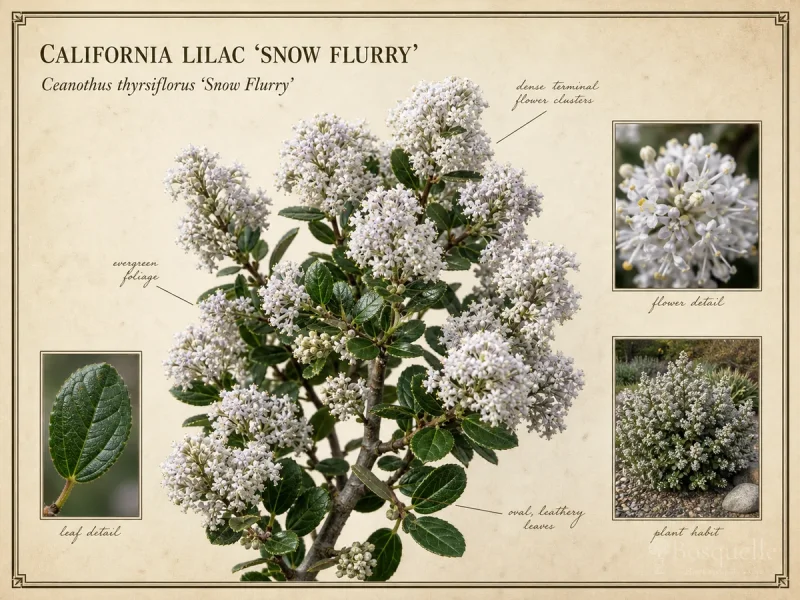 California Lilac ‘Snow Flurry’ (Ceanothus thyrsiflorus ‘Snow Flurry’)