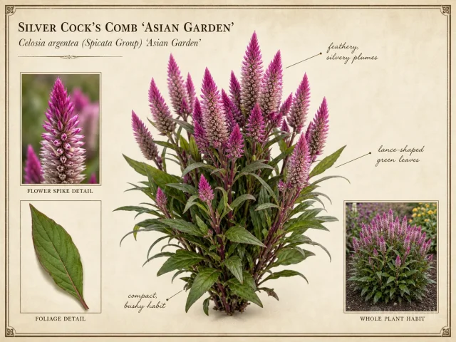 Silver Cock's Comb 'Asian Garden'