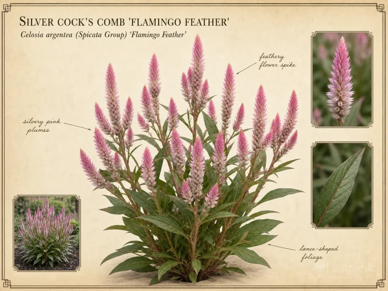 Silver Cock’s Comb ‘Flamingo Feather’ (Celosia argentea (Spicata Group) ‘Flamingo Feather’)