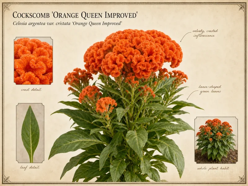 Cockscomb ‘Orange Queen Improved’ (Celosia argentea var. cristata ‘Orange Queen Improved’)