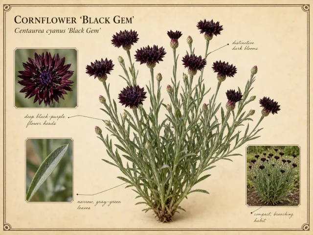 Cornflower 'Black Gem' — How to pot annual cornflower