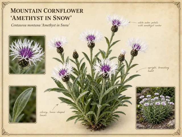 Mountain Cornflower 'Amethyst in Snow'