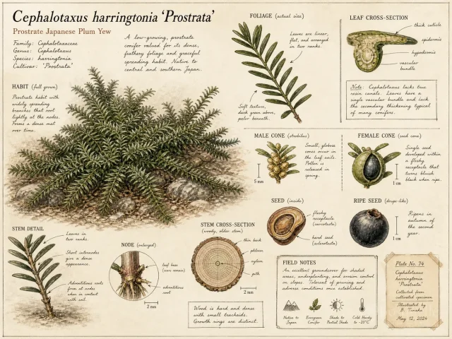 Prostrate Japanese Plum Yew (Cephalotaxus harringtonia ‘Prostrata’)