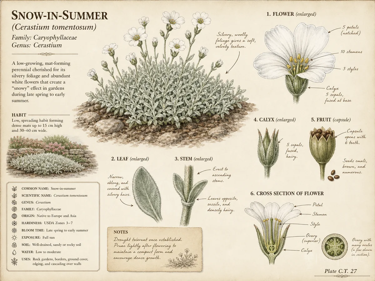 Snow-in-summer (Cerastium tomentosum)
