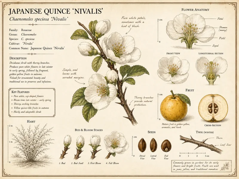 Japanese Quince ‘Nivalis’ (Chaenomeles speciosa ‘Nivalis’)