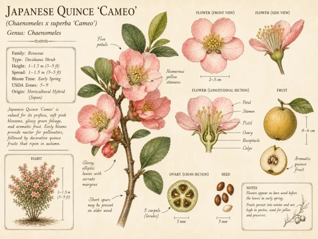 Japanese Quince ‘Cameo’ (Chaenomeles x superba ‘Cameo’)