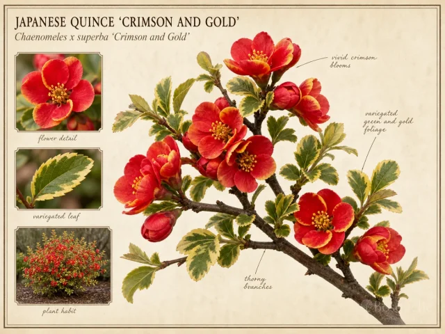 Japanese Quince ‘Crimson and Gold’ (Chaenomeles x superba ‘Crimson and Gold’)