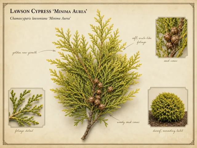 Lawson Cypress ‘Minima Aurea’ (Chamaecyparis lawsoniana ‘Minima Aurea’)
