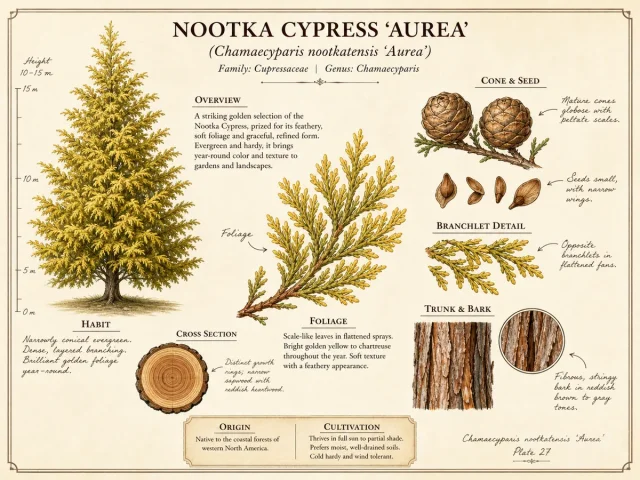 Nootka Cypress ‘Aurea’ (Chamaecyparis nootkatensis ‘Aurea’)