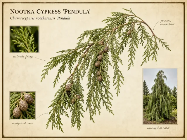 Nootka Cypress ‘Pendula’ (Chamaecyparis nootkatensis ‘Pendula’)