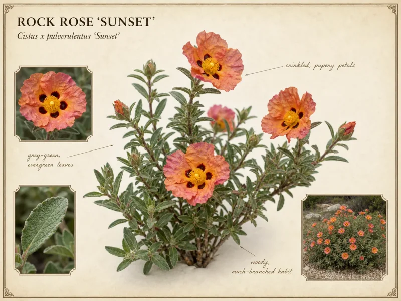 Rock Rose ‘Sunset’ (Cistus x pulverulentus ‘Sunset’)