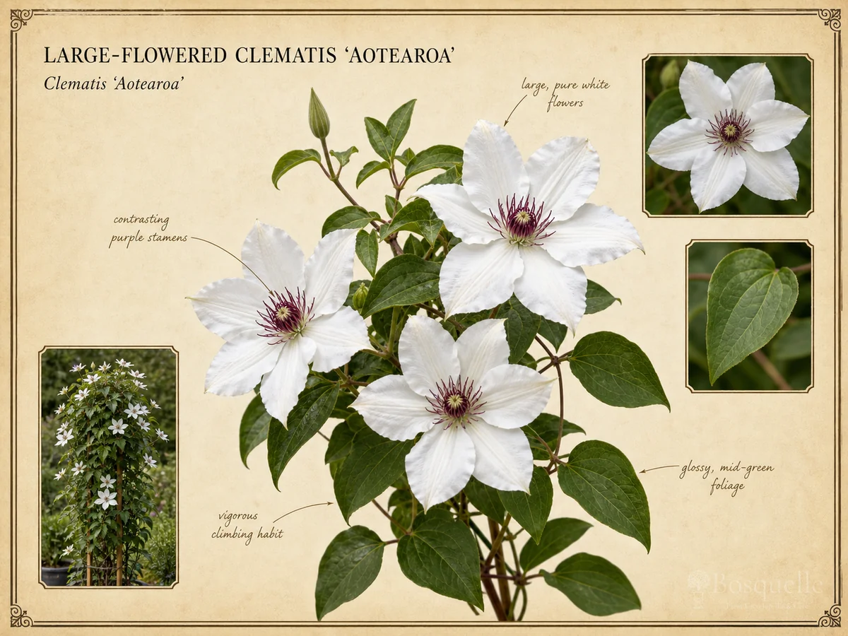 Large-Flowered Clematis ‘Aotearoa’ (Clematis ‘Aotearoa’)