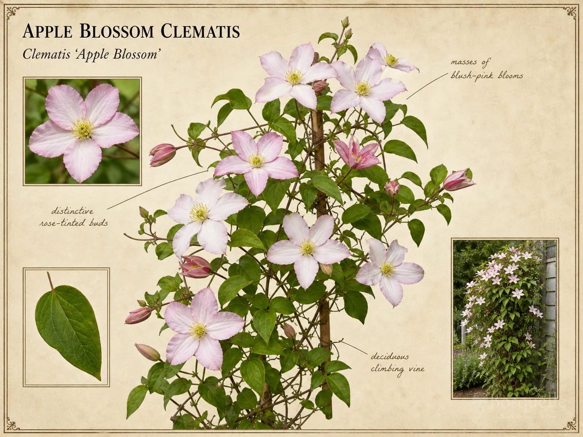 Apple Blossom Clematis (Clematis ‘Apple Blossom’)