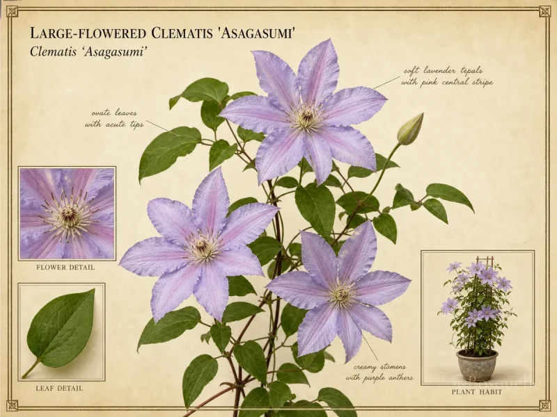 Large-Flowered Clematis ‘Asagasumi’ (Clematis ‘Asagasumi’)
